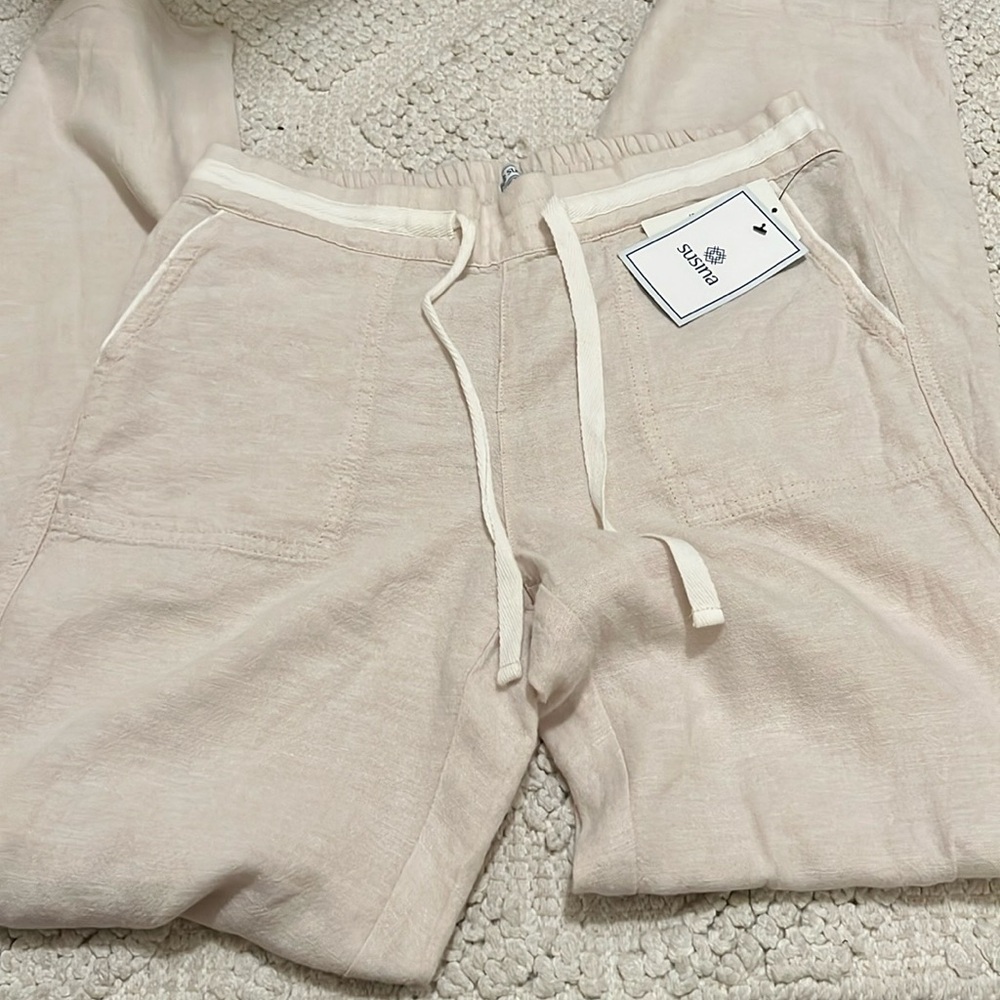 Soft cream colored linen pants